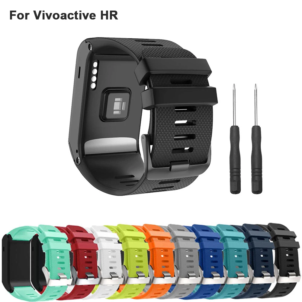 Garmin Vivoactive Hr Band Soft Silicone Replacement Watch Band Garmin Vivoactive Hr Sports Gps With Adapter Tools - Watchbands AliExpress