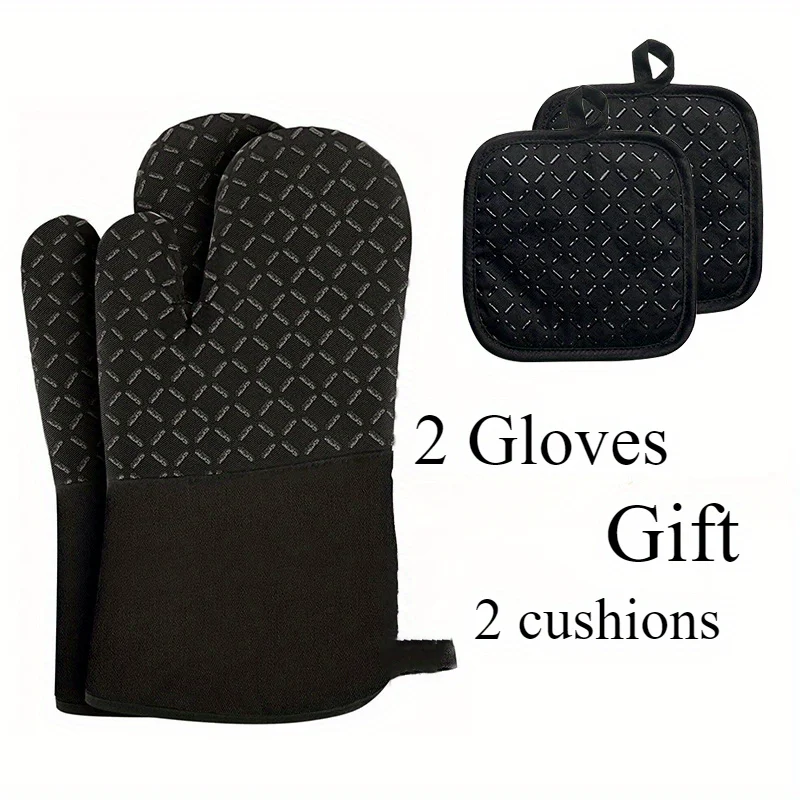 Anti-scald Gloves Thickened Non-slip Heat-resistant Microwave Oven Special Baking Oven Mitts Making Pastry Candy Gloves kitchen gloves