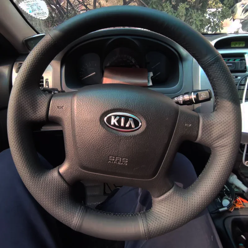 Anpassen DIY Mikrofaser Leder Auto Innen Innen Lenkrad Abdeckung Für Kia Cerato 2005-2012 Spectra Spectra5 2004-2009