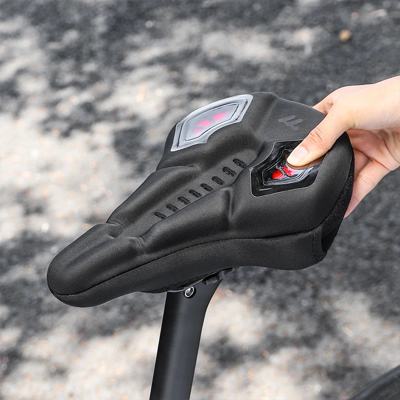 WEST BIKING Silicone Bicycle Saddle Cover Super Comfortable Shock Absorbing MTB Road Bike Seat Cover Hollow Cycling Soft Cushion
