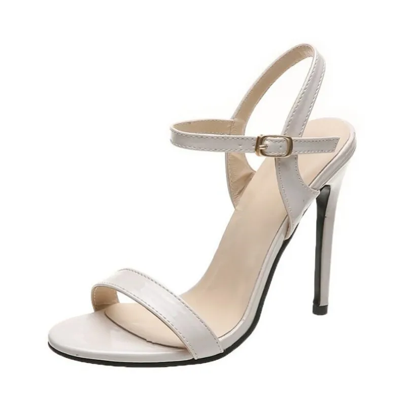 

2023 Summer New Large Size Sandals Comfortable and Fashionable One Word Buckle Open Toe High Heel Stiletto Sexy Women's Shoes