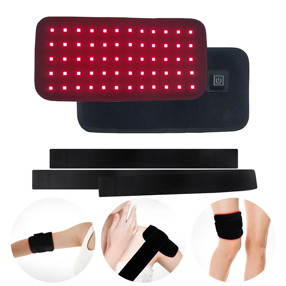 60 Leds Red and Infrared Light Belt 660nm 850nm For Body Waist Back Knees Wrists