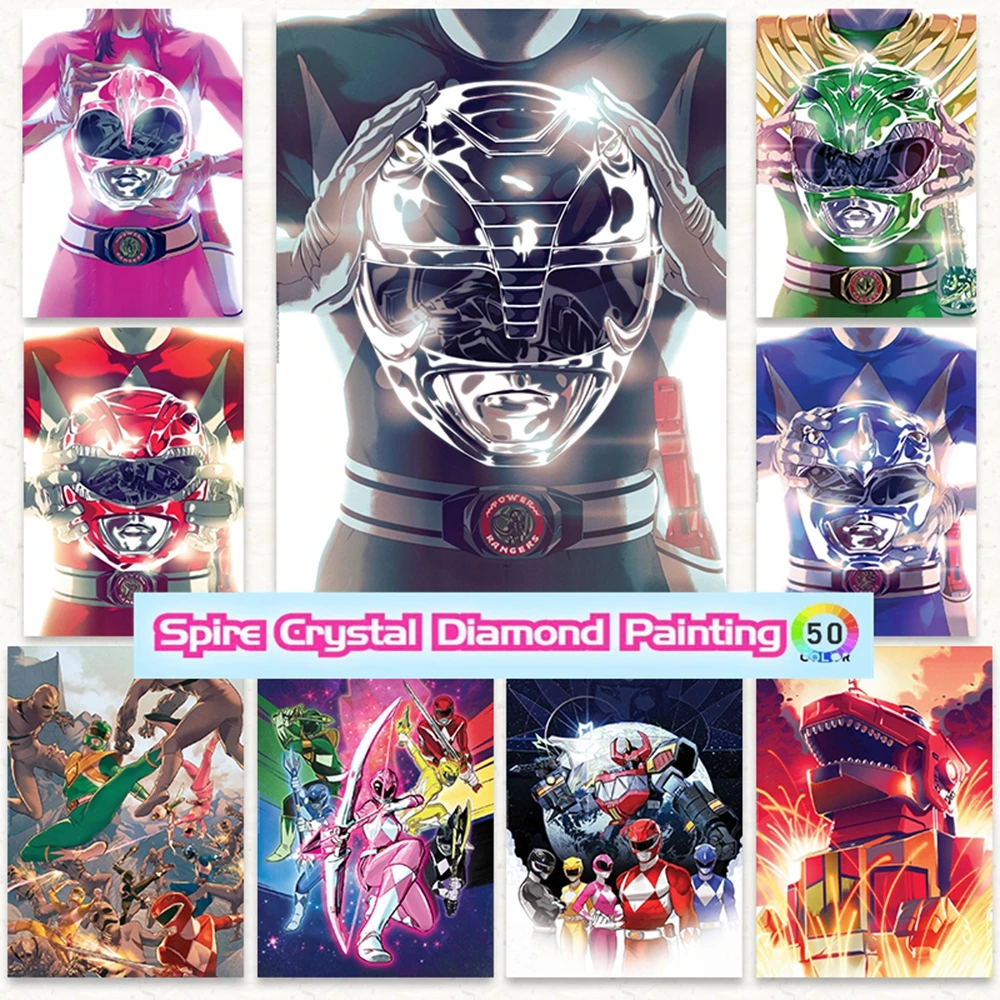 Power Rangers Cartoon 5D Diy Crystal Diamond Painting Kit Ricamo Tv Personaggi Comic Art Stitch Mosaico Home Decor Regalo Per Bambini