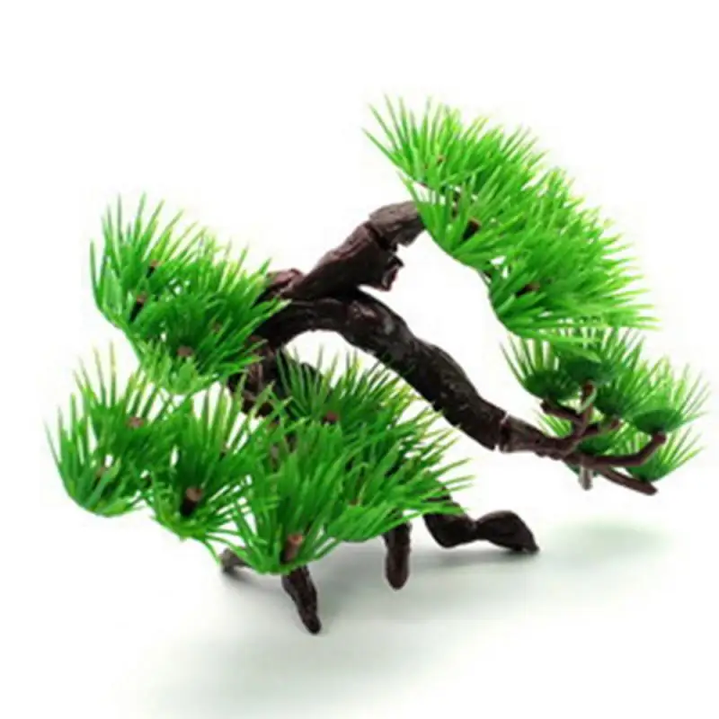 Artificial Bonsai Pine Tree Aquarium Plastic Bonsai Ornament Fish Tank Artificial Pine Tree Plant Decor Aquarium Ornament Decor 2