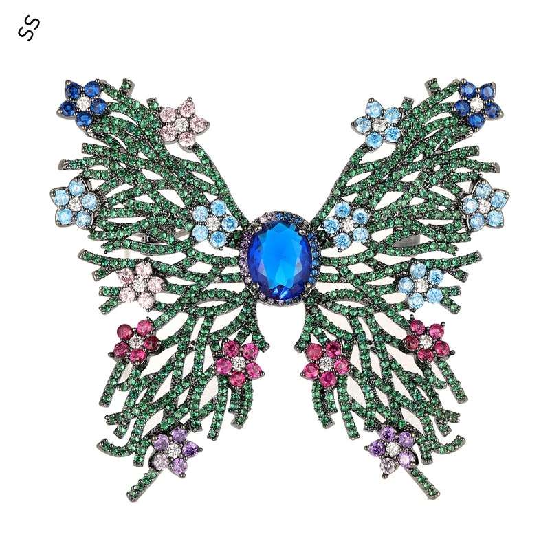 

Premium Forest Style Butterfly Brooches 2024 Women Zircon Flower Cutout Insect Corsage Atmospheric Gift Garment Accessory Pin