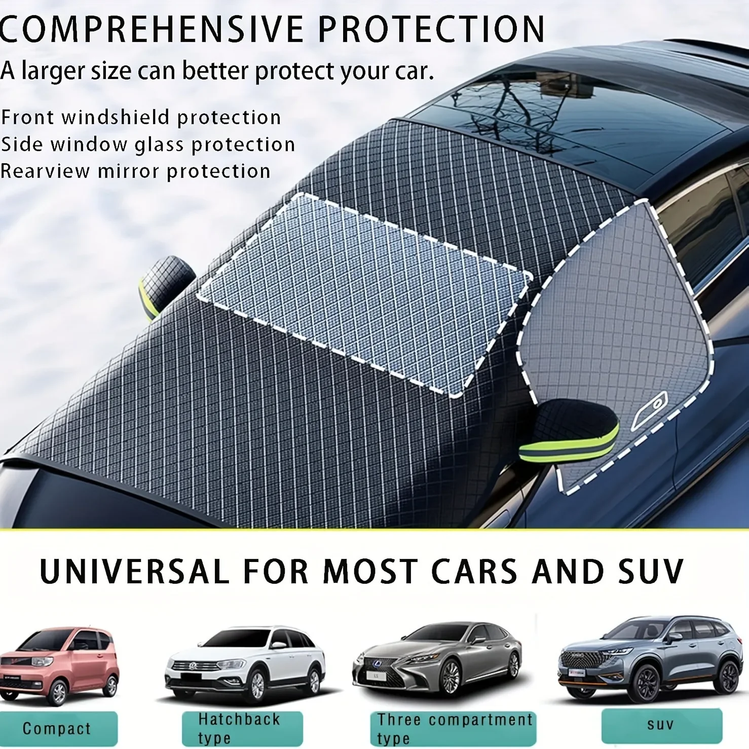 three-window cover for snow cover for car front sun blocking snow cover half cover cross-border delivery