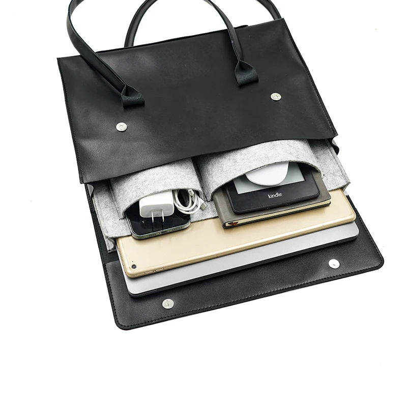 Ladies PU Leather Laptop Bag Handbag 13/14/15.6/16 Inch For Macbook Air Tablet HuaWei MateBook Thinkpad Single Shoulder Bags — view 4