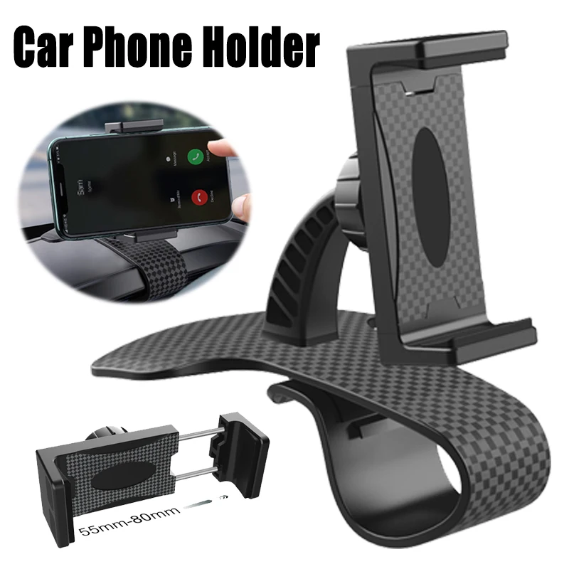 

Black Car Phone Holder Navigation Bracket Instrument Panel Chuck 360 Degree Rotating for IPhone 12 11 Pro Xiaomi HUAWEI Samsung