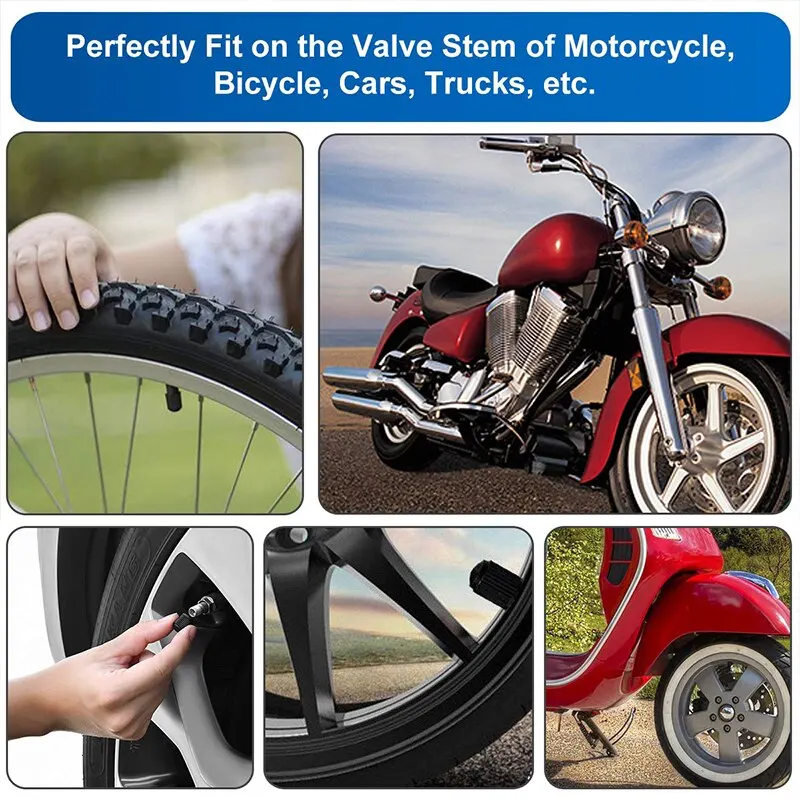 10pcs Tire Valve Caps Car Tyre Rim Stem Covers Universal for Motorcycle Bicycle