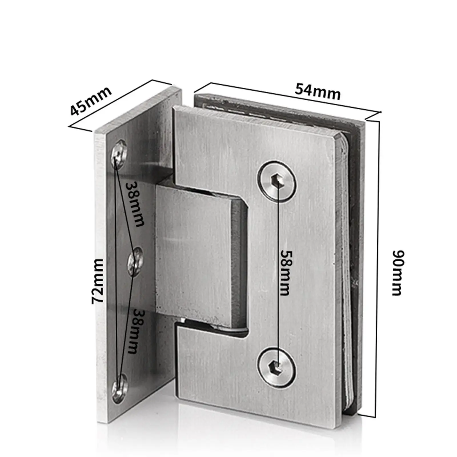 Shower Glass Door Hinges 90 Degree Accessories Fixtures Holder Rectangle Replace