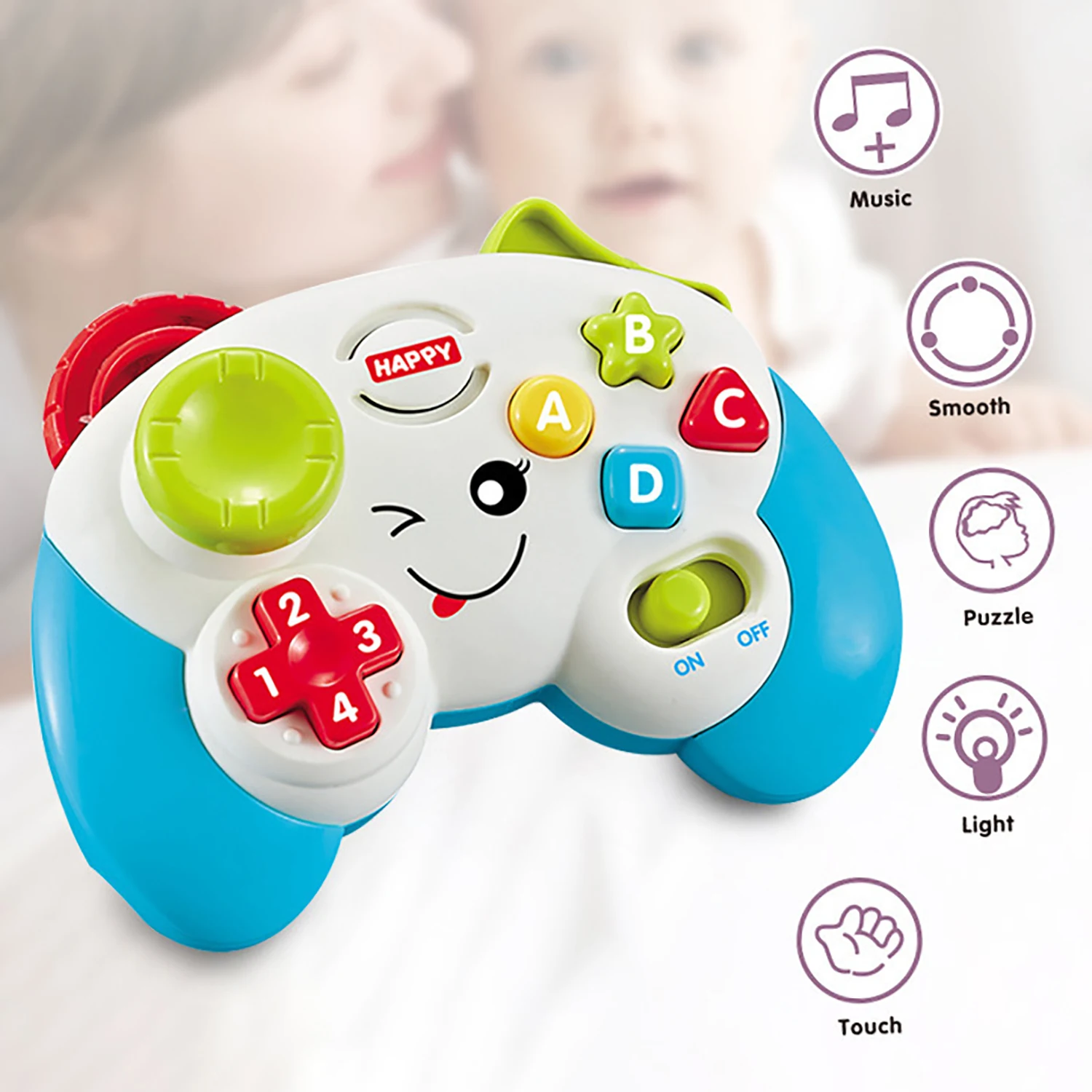 Fun with music and lighting, children's game handle, electric  and  learning and early education toy 3