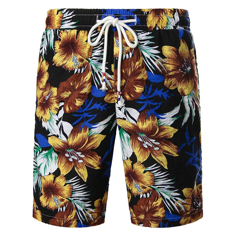 Flower Leaves Graphic Beach Shorts Pants Men 3D Printed y2k Surf Board Summer Hawaii Swimsuit Swim Trunks Cool Ice 4