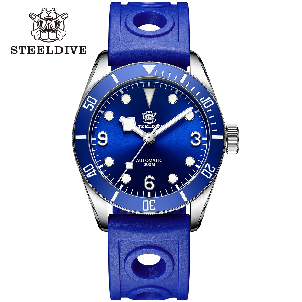 

Мужские автоматические механические часы STEELDIVE sd1923 Blue NH35, роскошные светящиеся часы с сапфировой керамической рамкой 20 бар BGW9