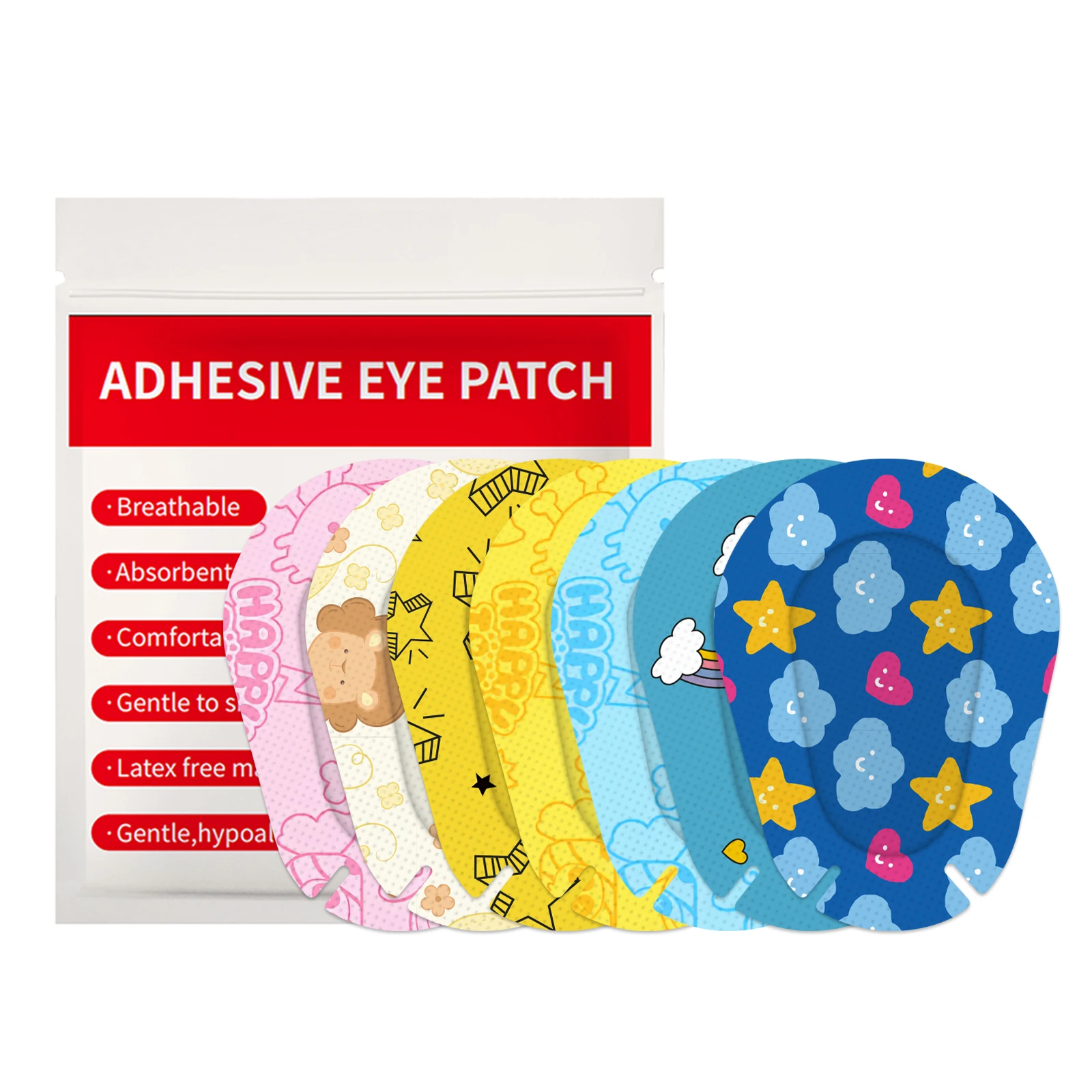 100 Pcs Breathable Amblyopia Eye Patch Cartoon Light Blocking Children Correction Protect Eyesight Sterile Eye Pad Girls Boys 3