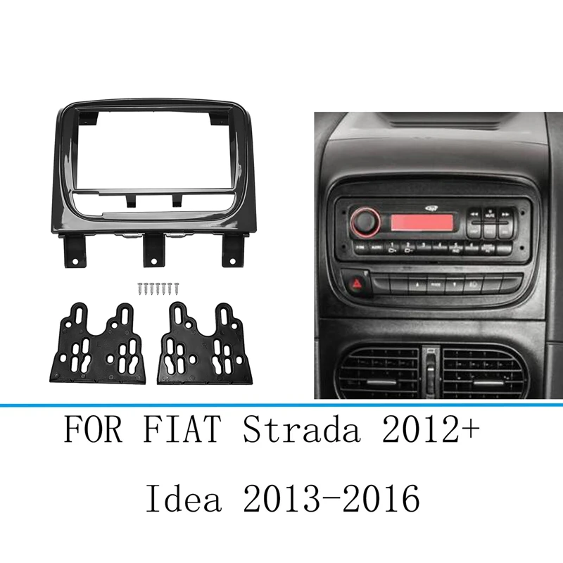 Car Stereo Radio Fascia Dash Panel 2 Din Frame Per Fiat Strada 12 +/Idea 13-16