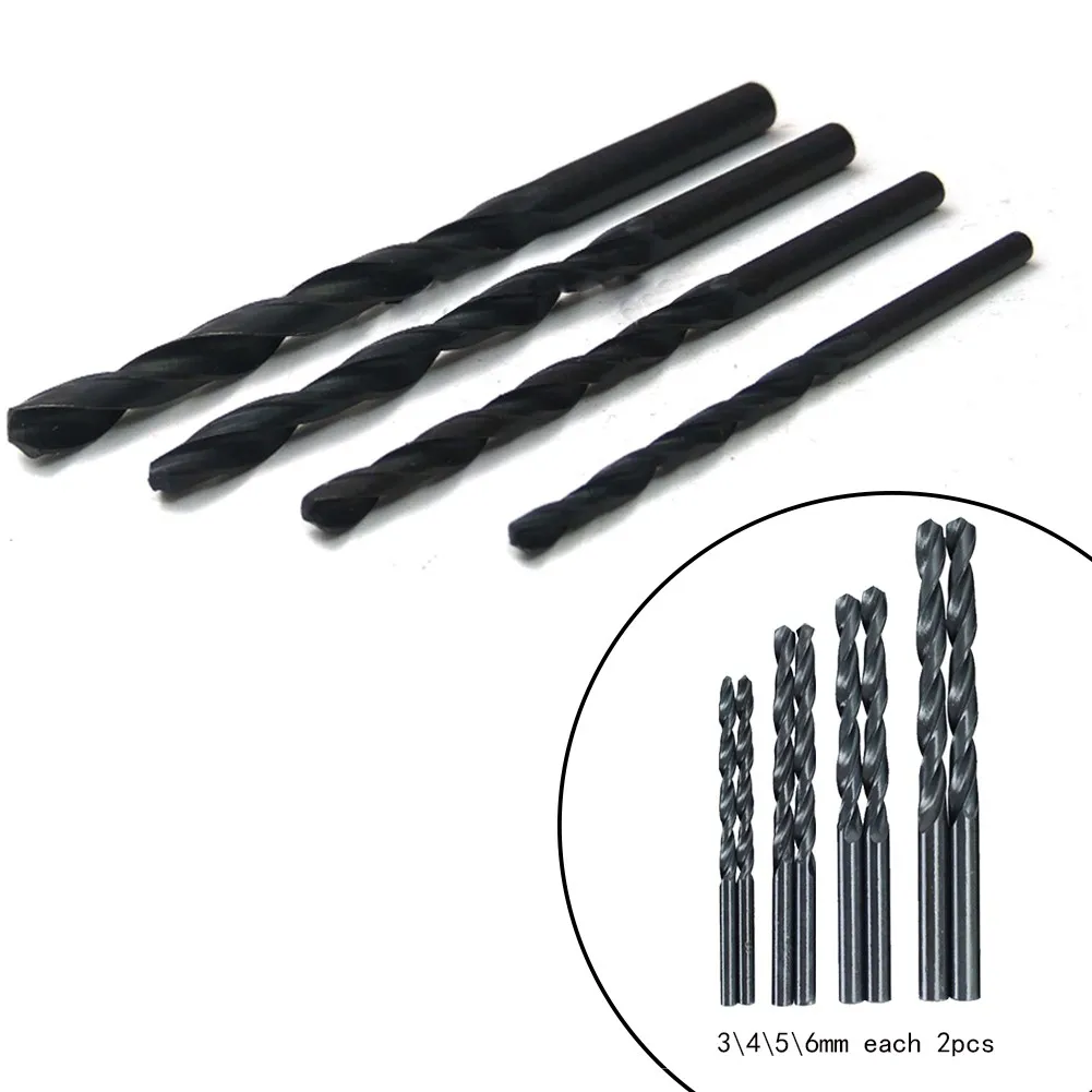 

2 Pcs Hss Drill Bit Set Carbon Steel Material Manual Black Coated Woodworking Twist Drills Bit DIY Wood Metal Drilling 3 4 5 6mm