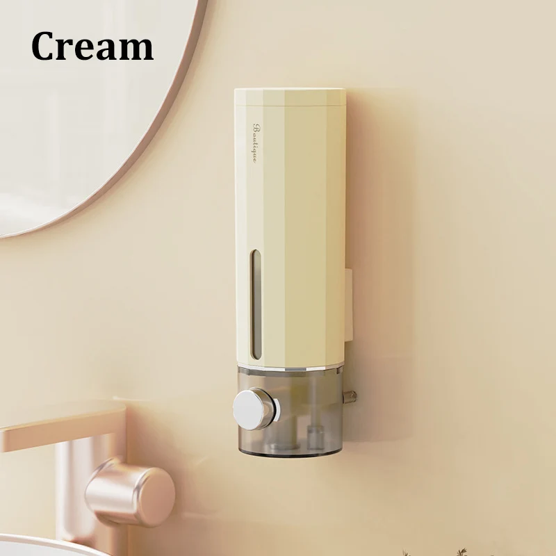 Wall-Mounted Non-Perforating Soap and Sanitizer Dispenser for Home and Hotel Use