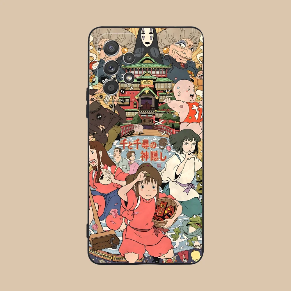 Spirited Away-Themed Black Phone Case Cover