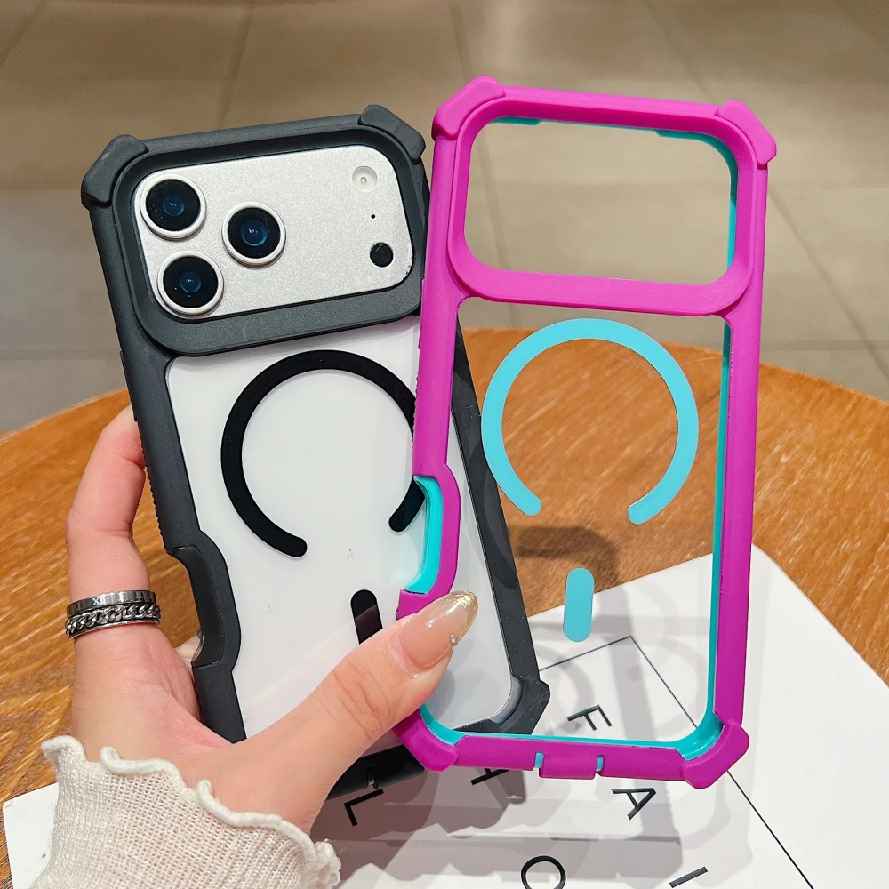 Magnetic Luxury Shockproof Transparent Case with Magsafe Compatibility