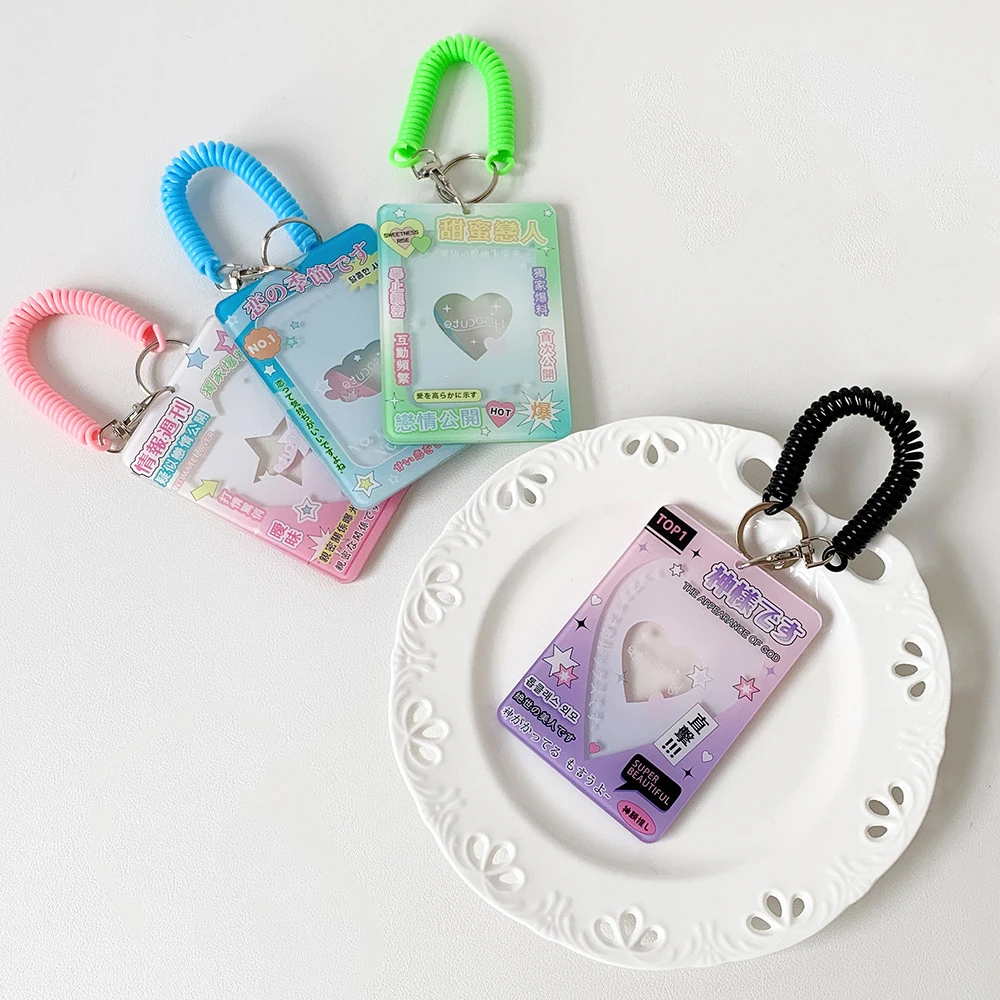 Text elastic rope card set love 3-inch small card hard card set student pendant transparent card brick 3