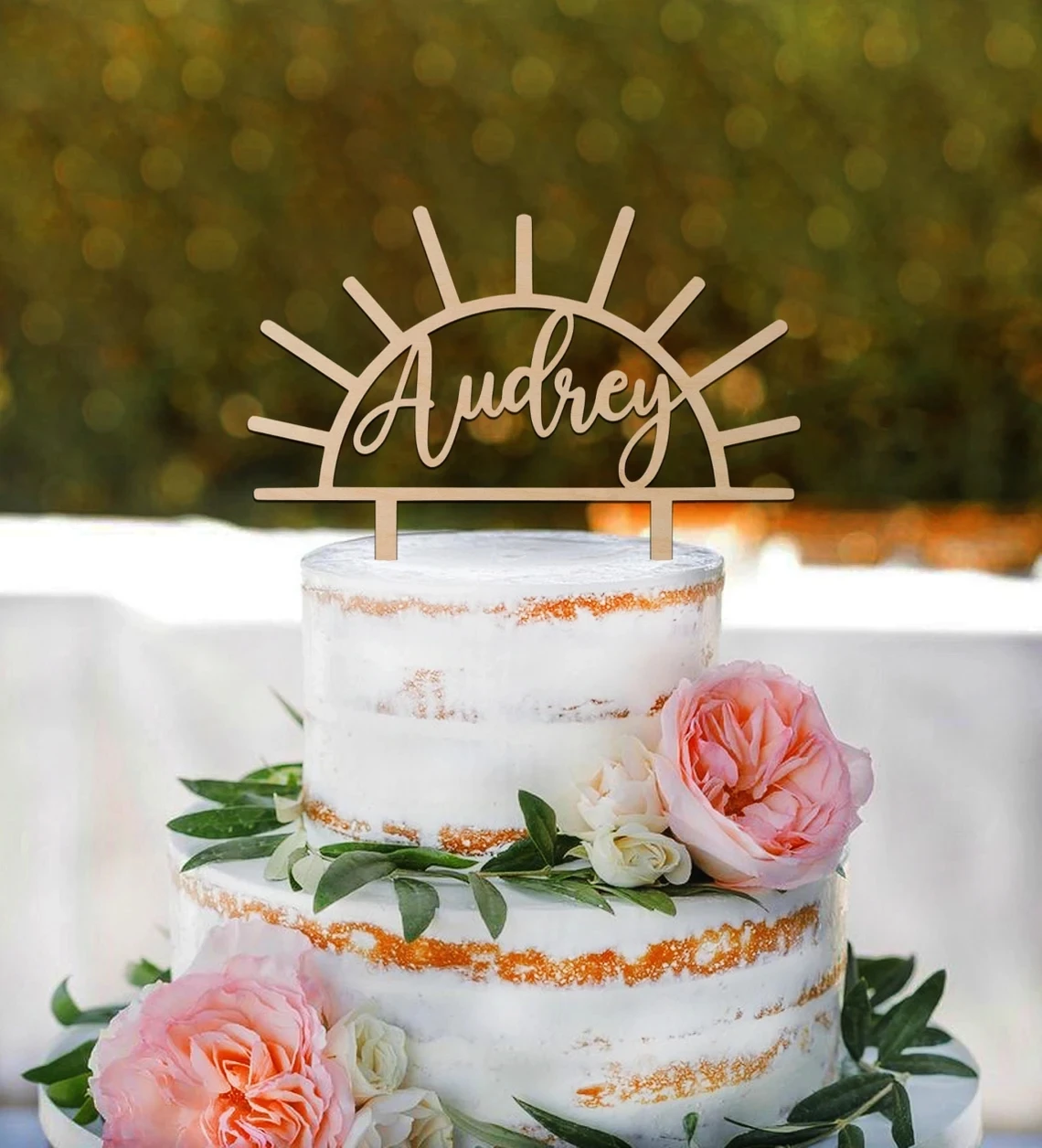 Personalisierten Kuchen-Topper Aus Holz – Mit Name, Datum, Alter Für Hochzeit, Geburtstag, Baby-Shower