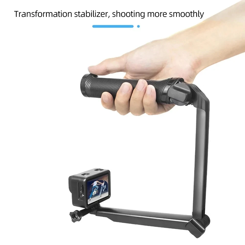 Insta360 Ace Pro GoPro 12 11 DJI Action 4 3 액션 카메라 액세서리용 3방향 그립을 접을 수 있는 핸드헬드 셀카봉 미니 삼각대