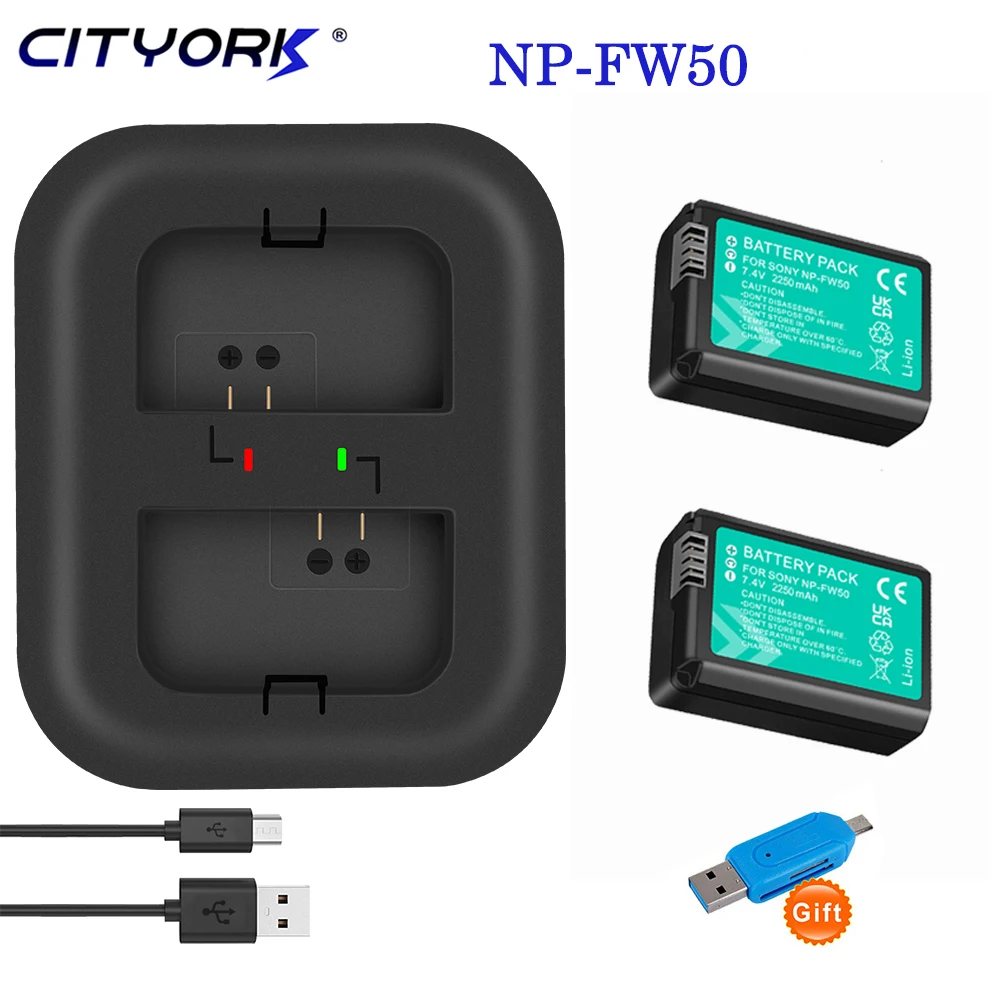 Cityork Originale Np-Fw50 Np Fw50 Npfw50 Batteria Per Sony Nex-7 Nex-5R Nex-F3 Nex-3D Alpha A5000 A6000 Alpha 7 A7Ii
