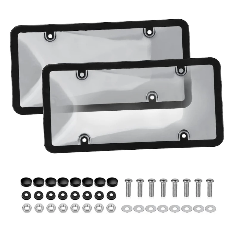 2xClearReflectiveLicensePlateCoverModifiedLicensePlateProtectivesShellsPart