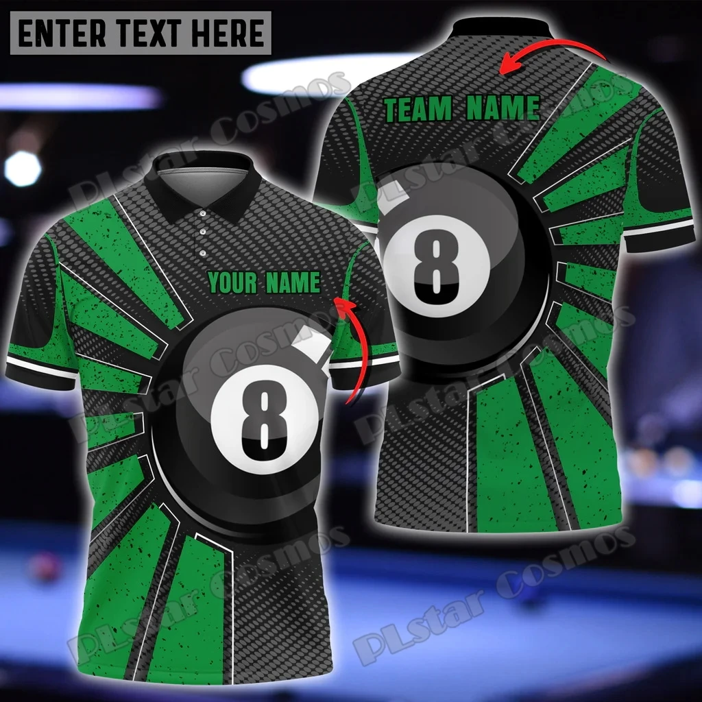 Billard Ball 8 bunte personal isierte Name 3d überall auf gedruckten Mode Herren Polos hirt Sommer Unisex lässig Polos hirt wk156 – Detail 12