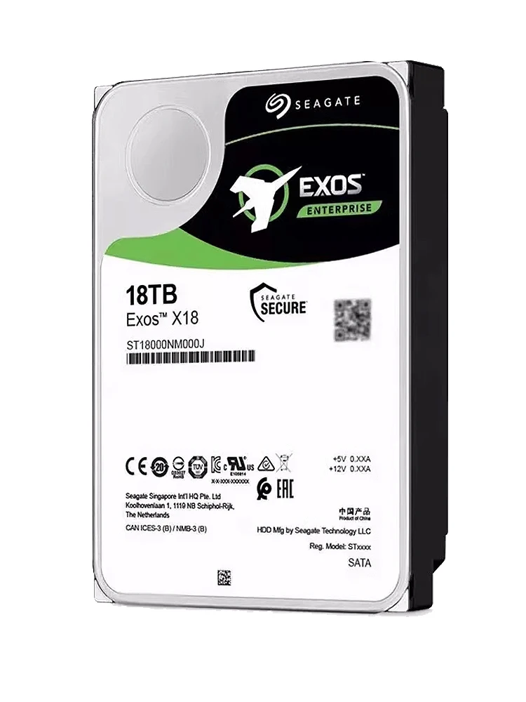 Sea-gate 18TB HDD Exos X18 ST18000NM000J 7200 RPM SATA 6Gb/s 256MB Cache 3.5-Inch 18T Enterprise Server PC Hard Disk Drive