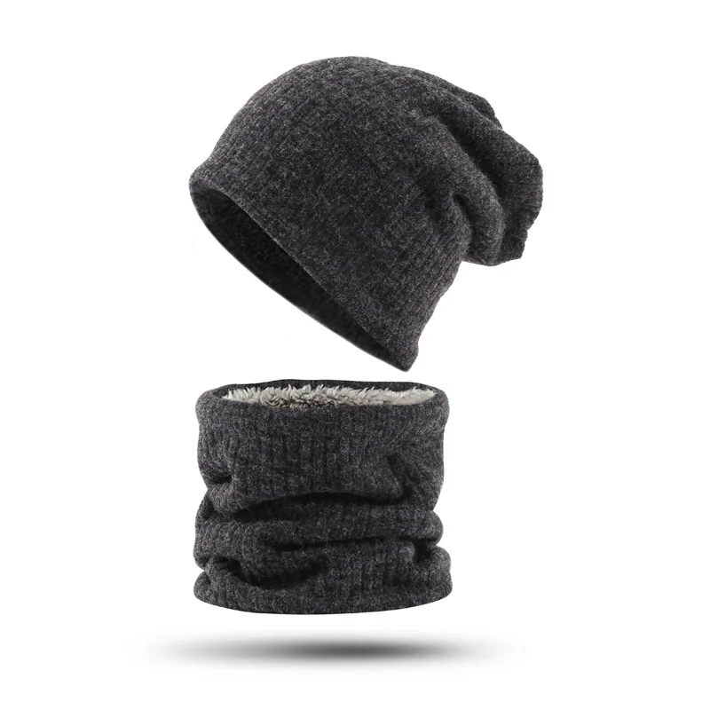 

2023 Korean Style Women's Scarf All-In-One Warm Pullover Knitted Hat Outdoor Men's Travel Ear Protection Cold-Proof Wool Hat