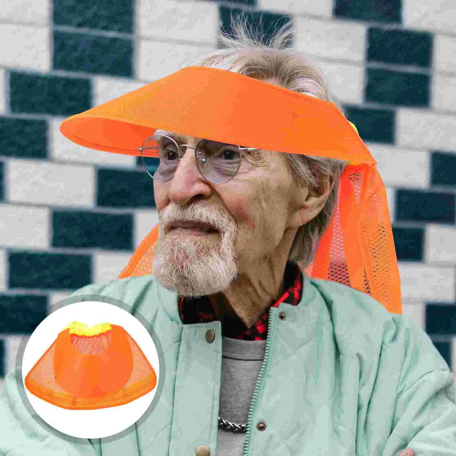 

Lamp Shade Neck Hat Full Brim Mesh Hardhat Visor Reflective Net Sun Accessories Man