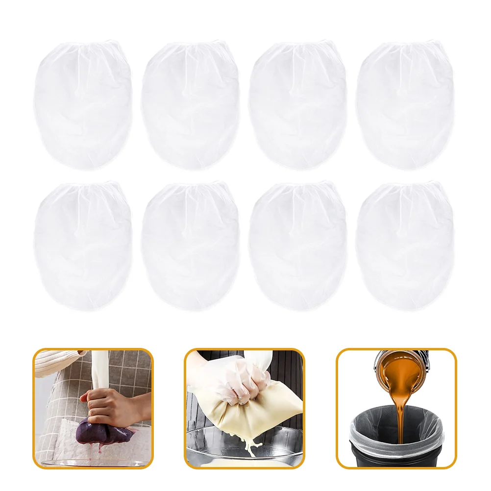 

8 Pcs Paint Filter Bag Mesh Elastic Opening Strainer for Oil 5 Gallon Fine Coating