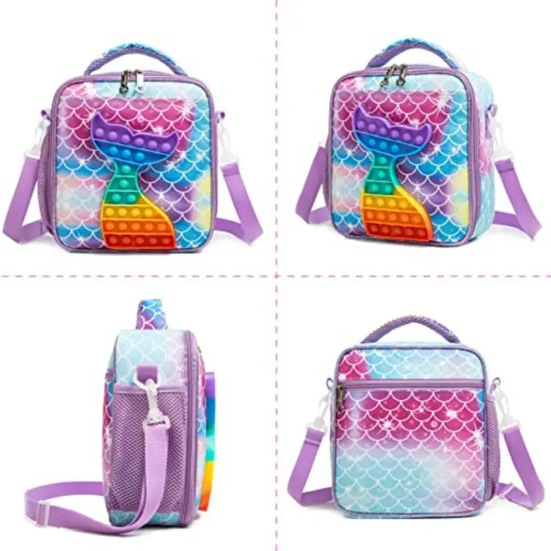 Kids Cooler Bag for Girls Popit Poppers Insulated Kids Lunch Bag