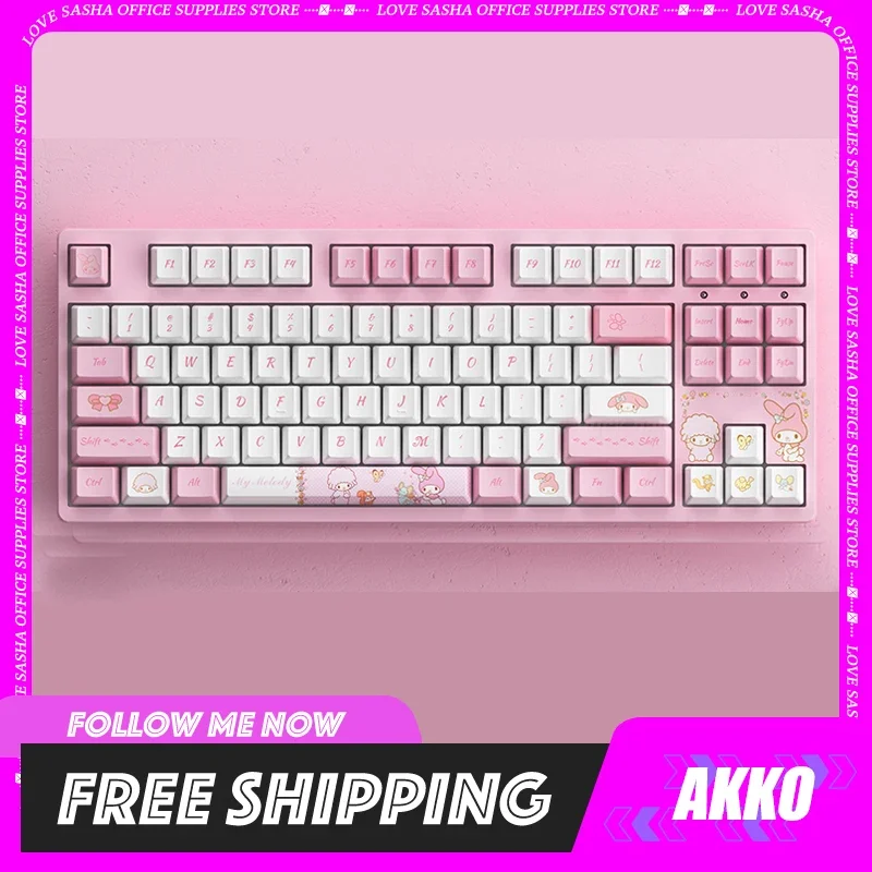 

Akko 3087/3108 Melody Mechanical Keyboard Usb Wired Keyboard Keycaps Pbt Full Key Without Impulse Custom Gamer Keyboard Gift