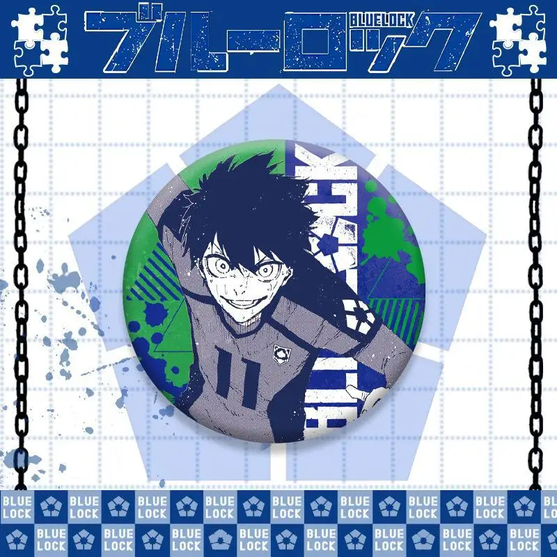 Official Blue Lock Anime Fan Art Collection Badge Featuring Iconic Characters