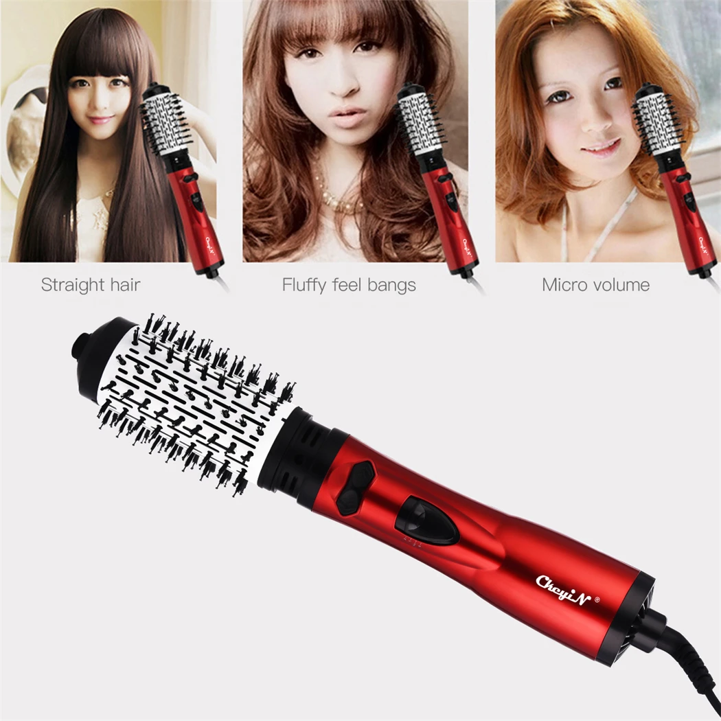 Hair Styling Tool CkeyiN Hair Dryer Brush 2 In 1 Hot Air Spin Brush Curling Straightening Styling Auto-Rotating Ionic Round Blow Dryer Volumizer