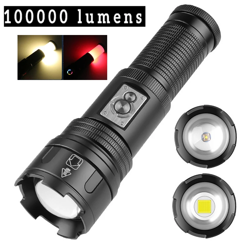 

Super Bright Xhp360 Flashlight Rechargeable 26650 Battery Torch High Power 1000m Long Range Tactical Torch XHP99 LED Flashlights