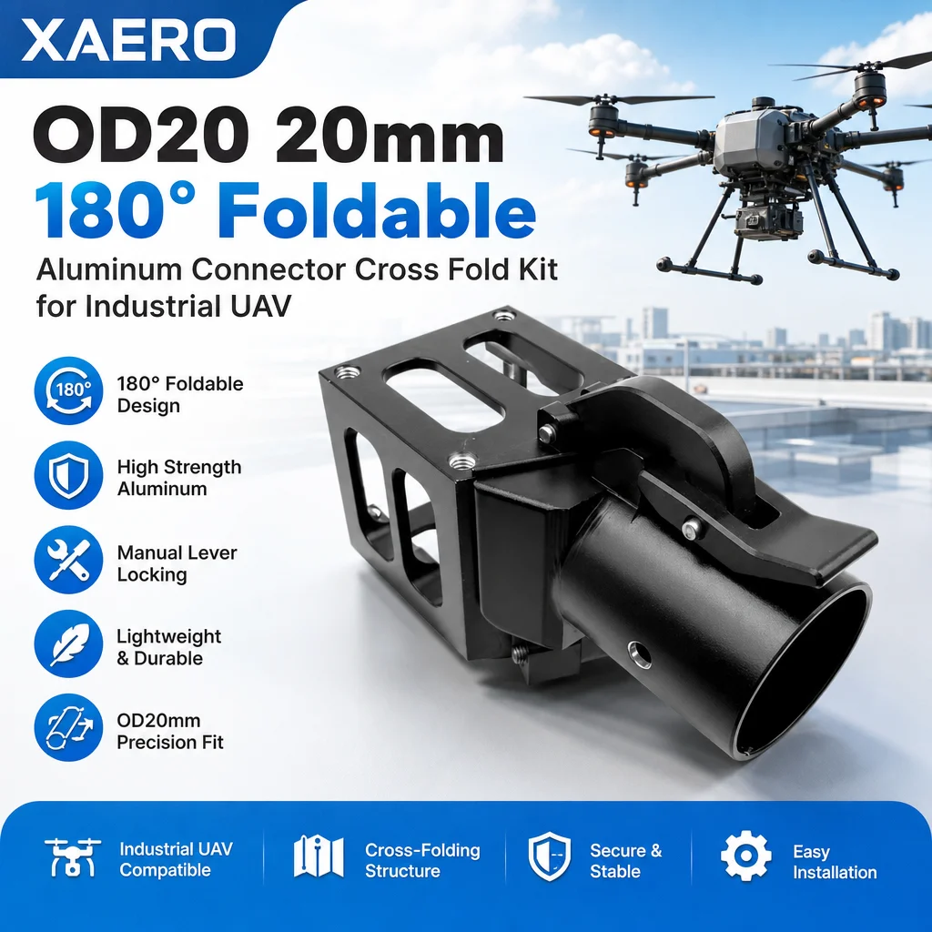 XAERO OD20 20mm 180 Grad Faltbarer Aluminium-Verbinder Kreuzfaltkit für Industrielle UAVs
