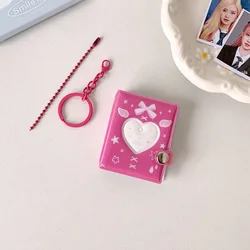 Butterfly Love Heart Mini Photo Album Keychain with Snap Closure (Rose Red)