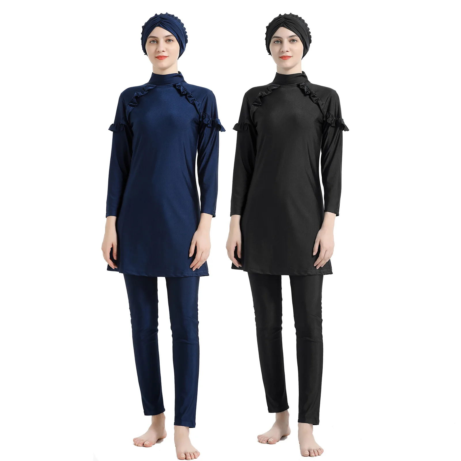 

Summer Burkini Muslim Swimwear 3-piece Women Plus Size Quick Dry Long Sleeve Swimsuit Conservative Beach Surfing Swimming Suit