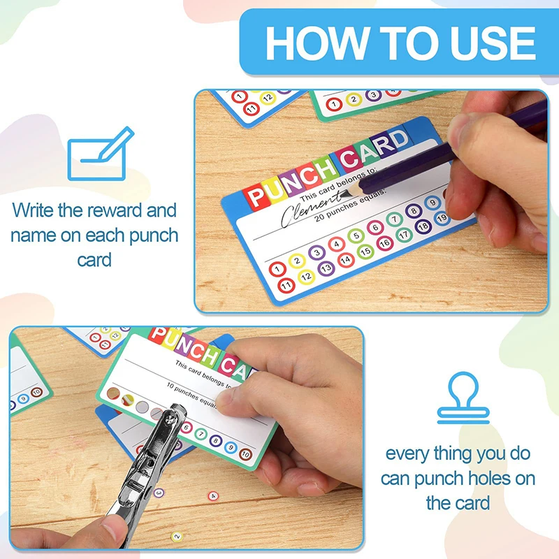 50Sheets Reward Point Punch Card Interactive Growth Record Tools Children Good Habit Cultivation Behavior Incentive Praise Card