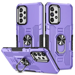 Shockproof Armor Phone Case with Ring Stand and Back Cover - Samsung A04S (Purple)