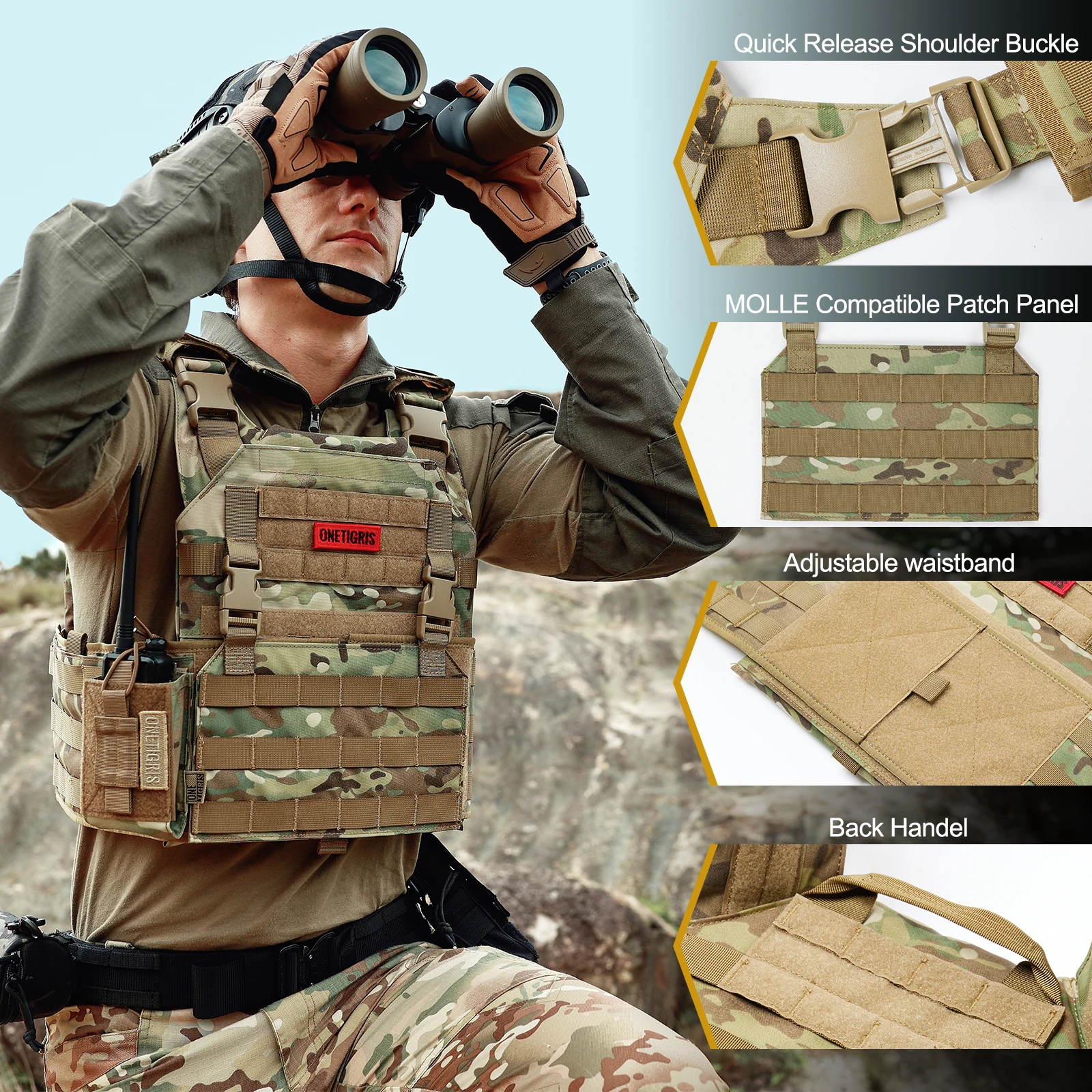 ONETIGRIS タクティカルベスト MOLLE グリフィン AFPC JPC モジュラー