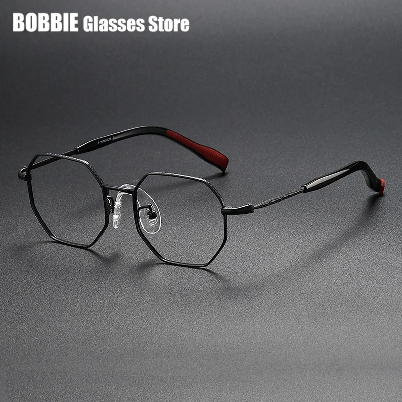 Children Eyeglasses Frame Fashion Polygon Men Women Pure Titanium Eyewear Students Myopia Astigmatism Boy Girl Kid Small Face