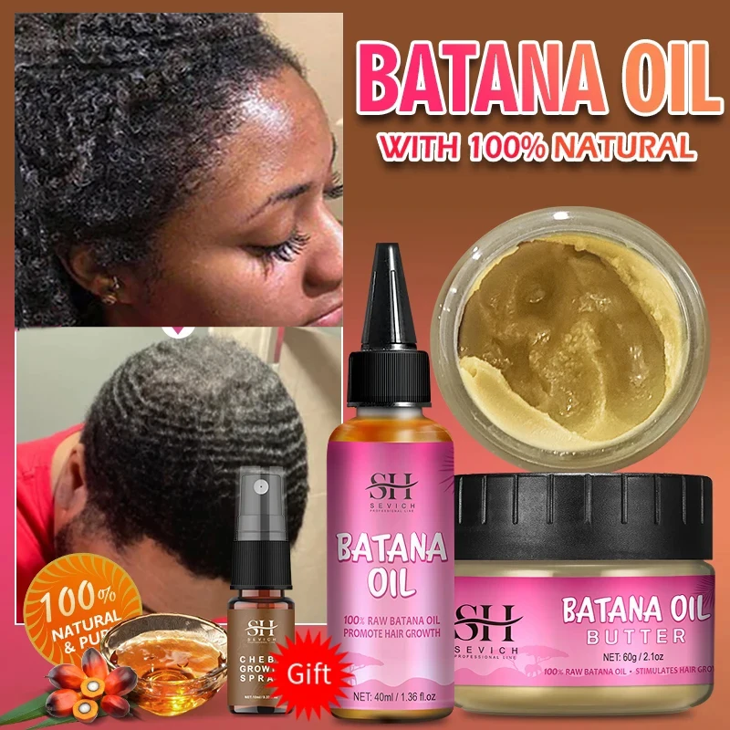 Batana Hair Fast Growth Oil Set African Crazy Traction Alopecia Batana Hair Mask Anti Break Regrowth Treatment