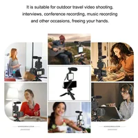 Smartphone Video Microphone Shooting Kit LED Light Stand for iPhone YouTube Live - Image 6