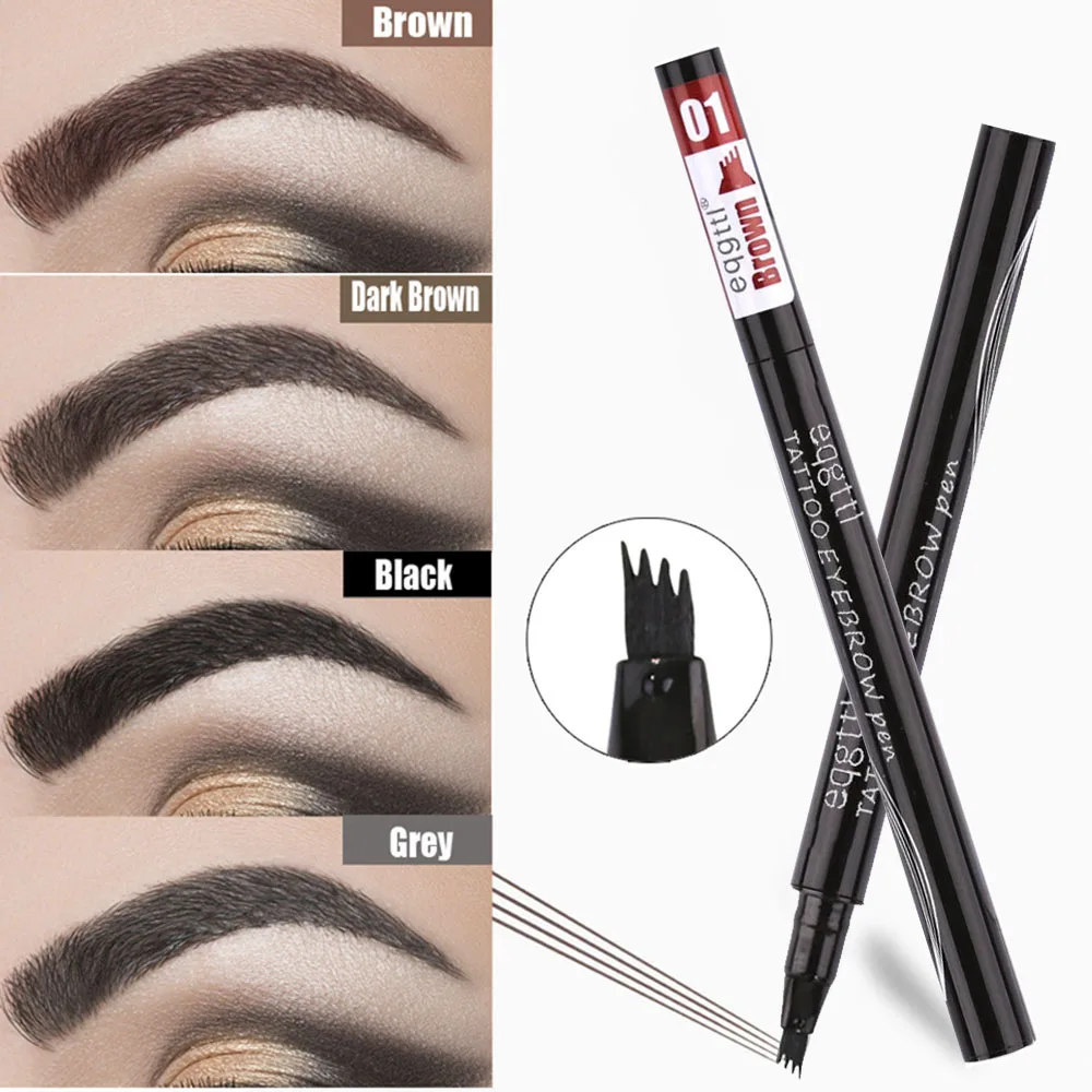 

Eyebrow Pen Waterproof Fork Tip Eyebrow Tattoo Pencil Long Lasting Professional Fine Sketch Liquid Eye Brow Microblading Pencil