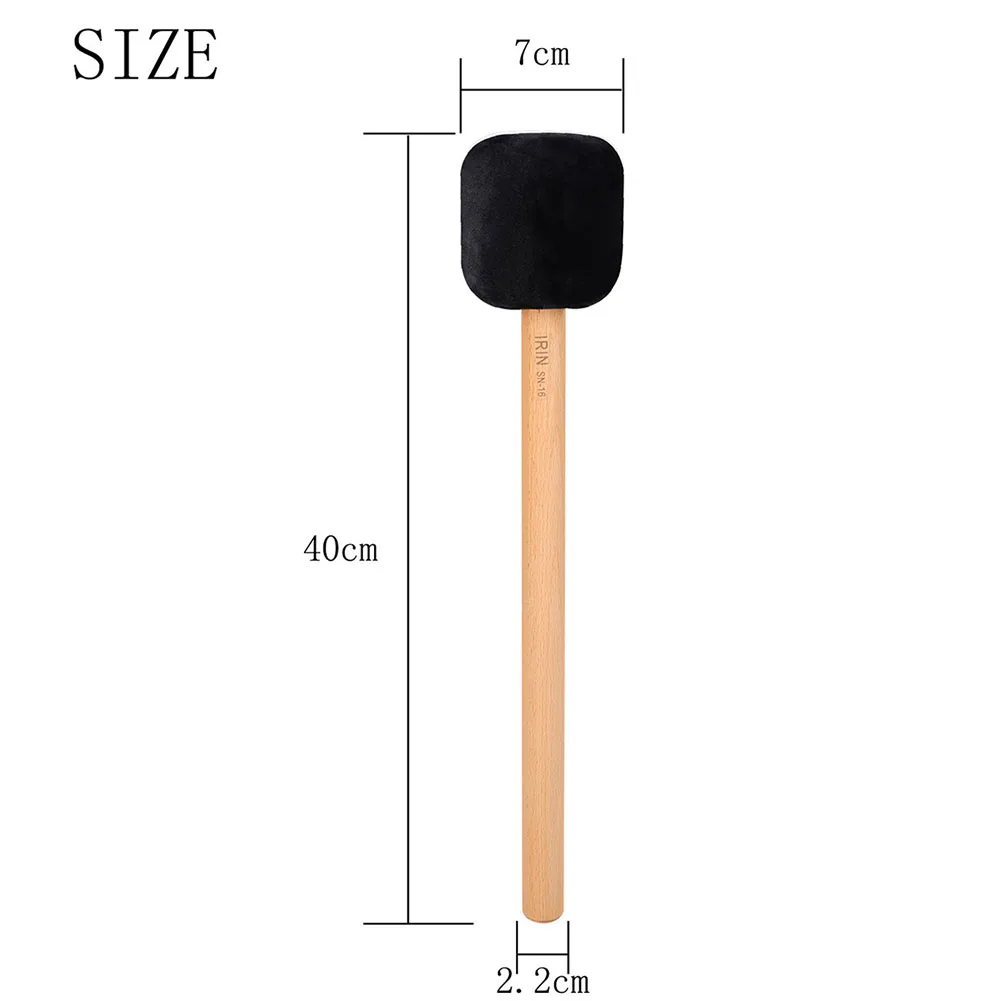 

Durable High Quality Bass Drum Mallet Drumstick Musical Playing Non-slip Parts Plush Red Soft 16.5*2.7*2.7in Beech