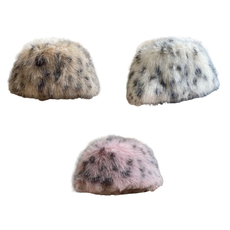 

Popular Russian Hat for Women Soft Beanie Hat Furry Ushanka Hat Female Warm Fisherman Outdoor Activity Bucket
